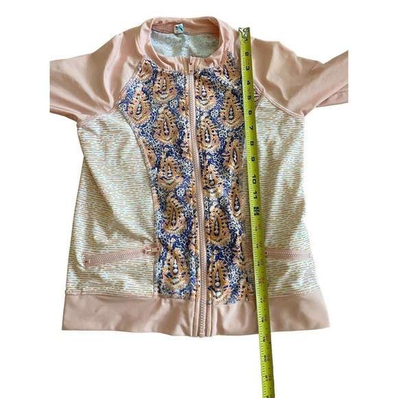 Girls Cabana Life Size 12 Multicolor Full Zip Rash guard Sun Protection - Picture 3 of 6